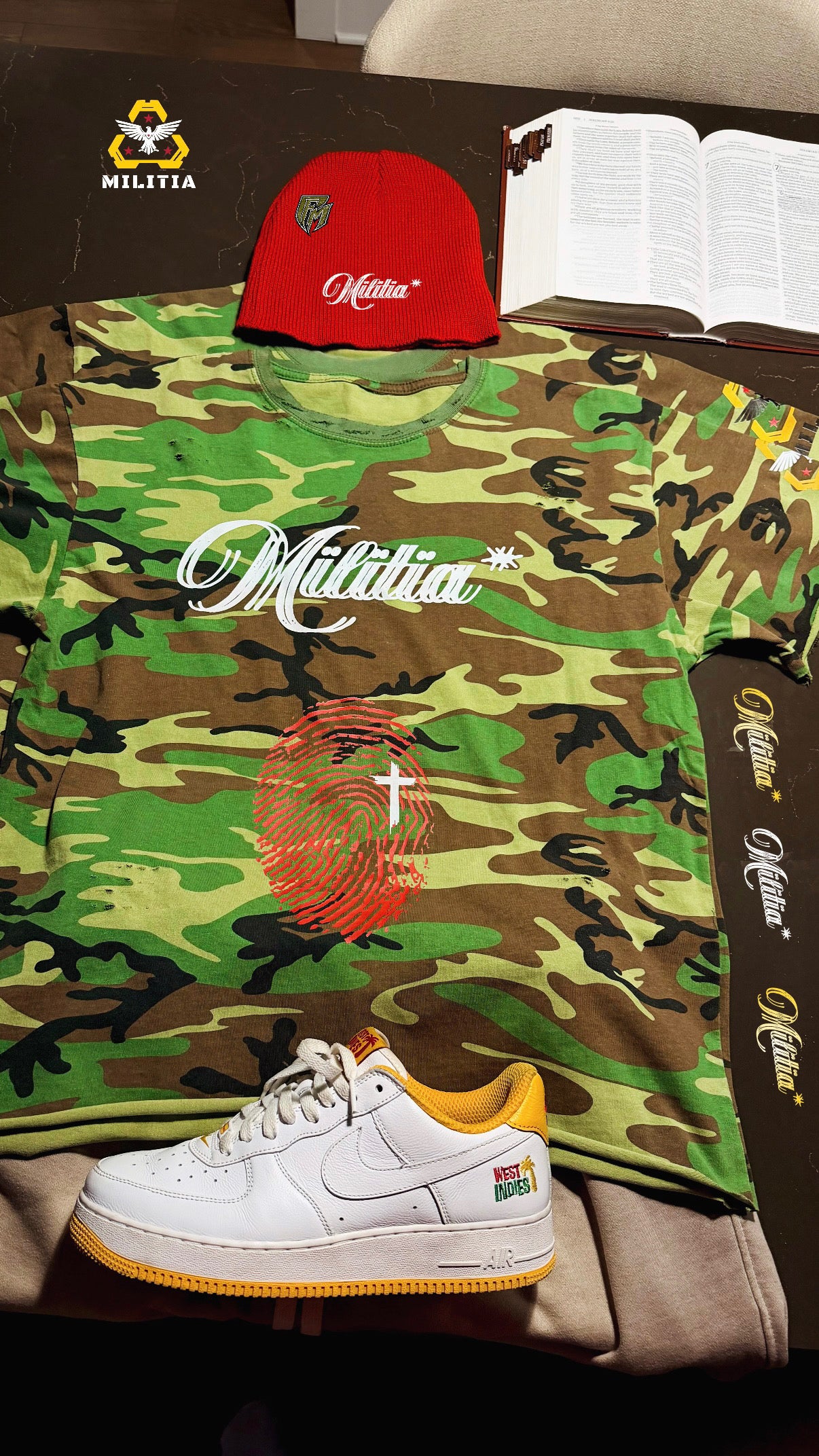 IDENTITY IN CHRIST* FM TEE (Camo/White/Red)