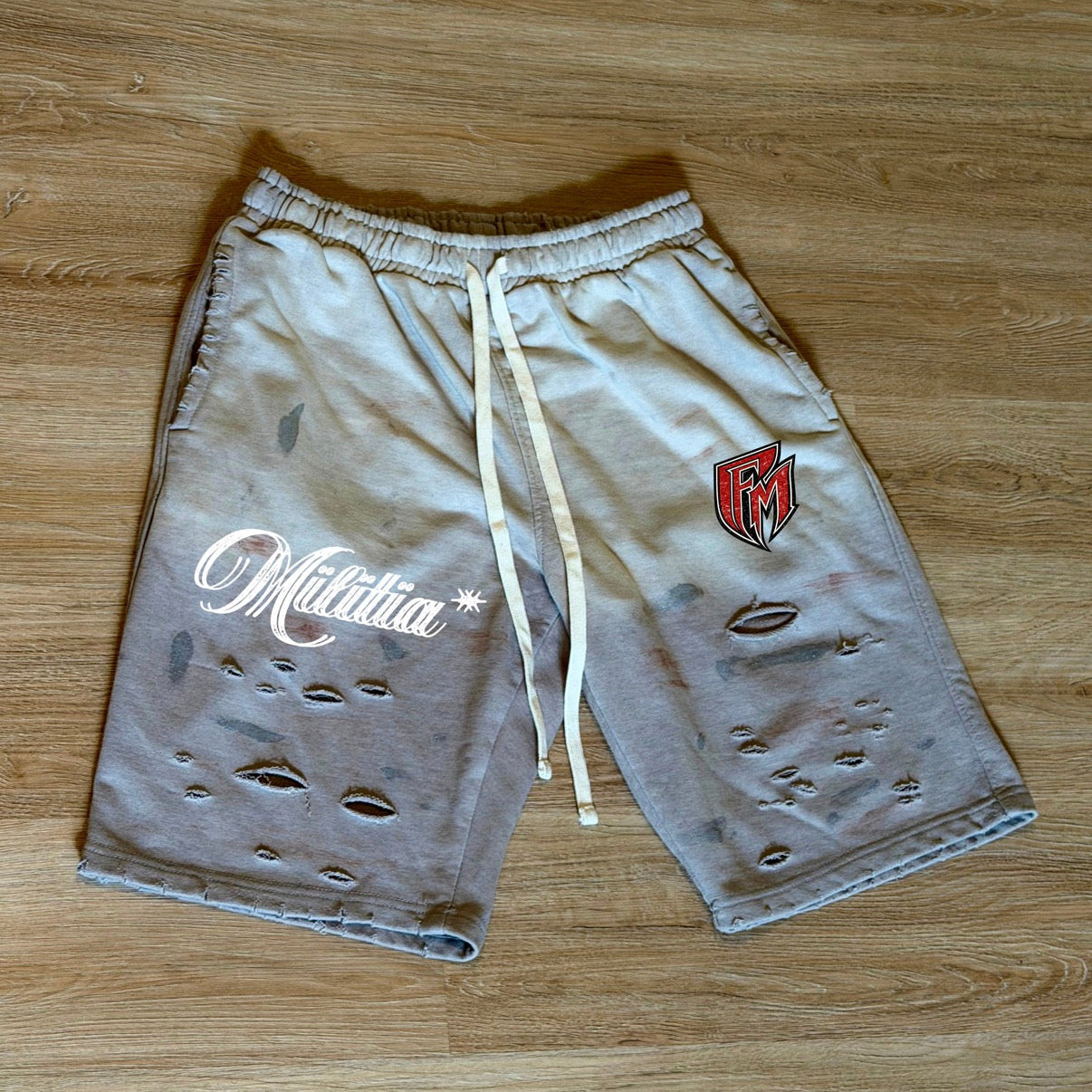 OVERLY BAGGY WEAR N TEAR SHORTS*