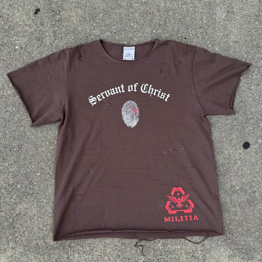 SERVANT OF CHRIST TEE* (Brown/Red)